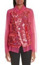 Women's Comme Des Garcons Tulle Sequin Blazer - Pink