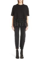 Women's Jw Anderson Pleated Hem Crop Top Us / 8 Uk - Black