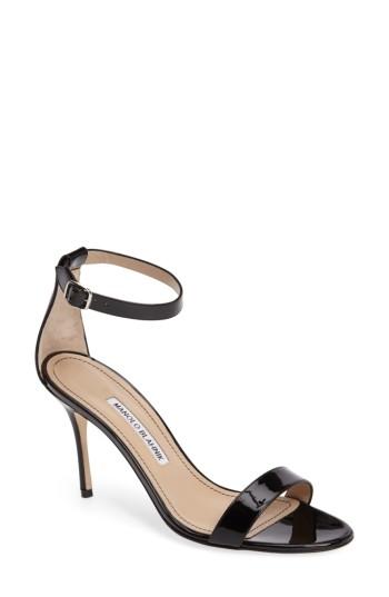 Women's Manolo Blahnik 'chaos' Ankle Strap Sandal .5us / 37.5eu - Black
