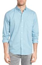 Men's Faherty Laguna Check Sport Shirt, Size - Blue