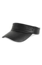 Women's Sweat Active Faux Leather Tennis Visor - Black