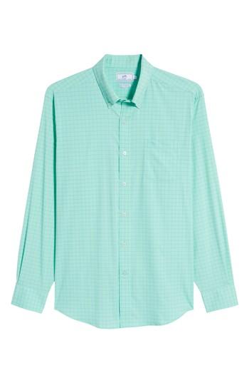 Men's Southern Tide Intercoastal Gordia Plaid Sport Shirt, Size - Green