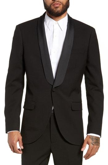 Men's Topman Kingley Slim Fit Tuxedo Jacket R - Black