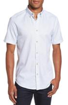 Men's Ben Sherman Textured Dash Print Short Sleeve Shirt, Size - White