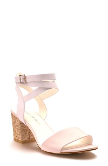 Women's Shoes Of Prey Cork Mid Heel Sandal .5 B - Pink