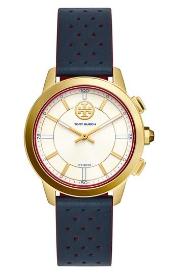 Women's Tory Burch Collins Hybrid Leather Strap Watch, 38mm
