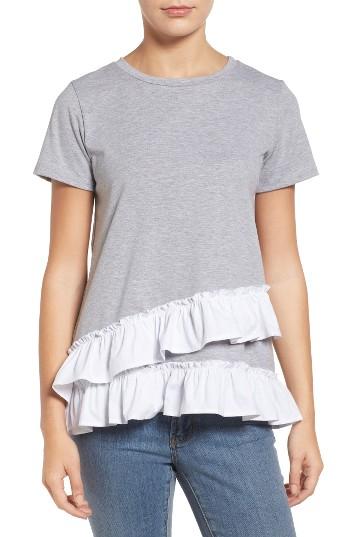 Women's Bobeau Poplin Ruffle Tee