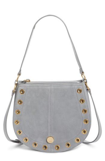 See By Chloe Kriss Leather & Suede Grommet Shoulder Bag - Blue