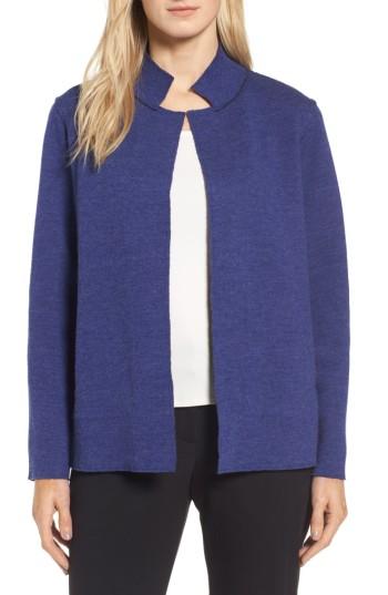 Women's Eileen Fisher Merino Wool Blend Jacket, Size - Blue