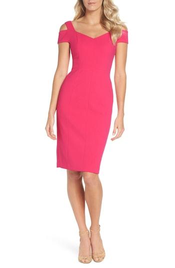 Women's Eliza J Cold Shoulder Crepe Sheath Dress