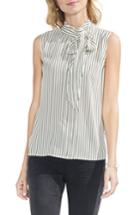 Women's Vince Camuto Legacy Pinstripe Tie Neck Top, Size - White