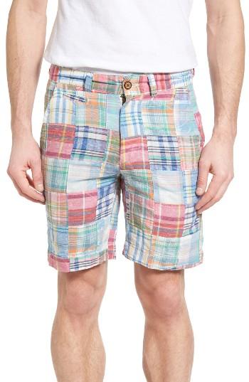 Men's Vintage 1946 Acid Wash Plaid Patch Shorts - Pink
