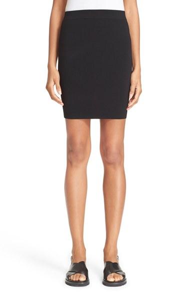 Women's T By Alexander Wang Stretch Knit Pencil Skirt - Black