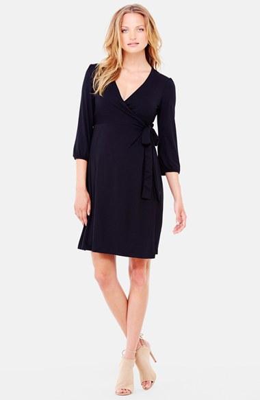 Women's Ingrid & Isabel Nursing Friendly Maternity Wrap Dress - Black