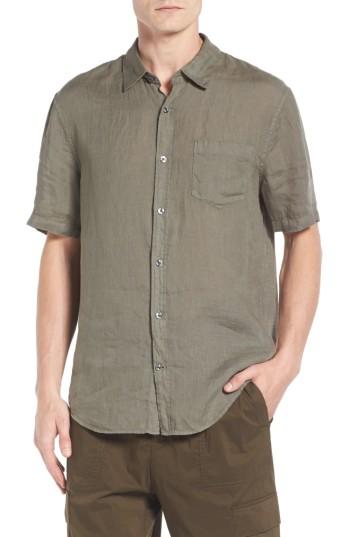 Men's Vince Trim Fit Linen Sport Shirt - Green