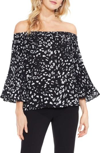 Women's Vince Camuto Animal Whispers Bell Sleeve Blouse - Black