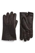 Men's Hickey Freeman Deerskin Leather Gloves - Brown