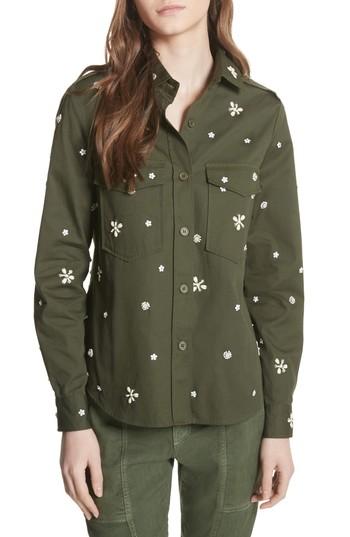 Women's Joie Hayfa Embellished Shirt, Size - Green