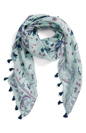 Women's Caslon Tassel Scarf, Size - Blue/green