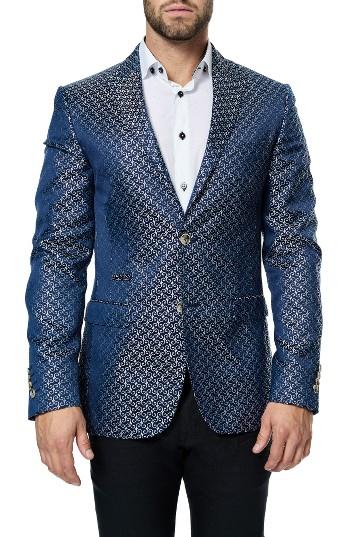 Men's Maceoo Elegance Spiral Sport Coat (m) - Blue