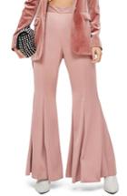Women's Topshop Satin Super Flare Trousers Us (fits Like 0) - Pink