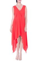 Women's Olian Handkerchief Hem Maternity Dress - Red