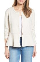 Women's Caslon Knit Peplum Jacket - Beige