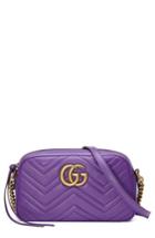 Gucci Small Gg Marmont 2.0 Matelasse Leather Camera Bag - Purple