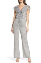 Women's Ali & Jay Cherry On Top Stripe Ruffle Jumpsuit - White