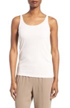 Women's Eileen Fisher Long Scoop Neck Camisole, Size Xx-small - Coral (regular & ) (online Only)
