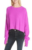 Women's Re/done Wool & Cashmere Crop Sweater - Grey
