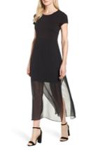 Women's Vince Camuto Chiffon Overlay Maxi Dress, Size - Black