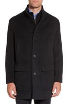Men's Cole Haan Wool Blend Top Coat With Inset Bib - Grey