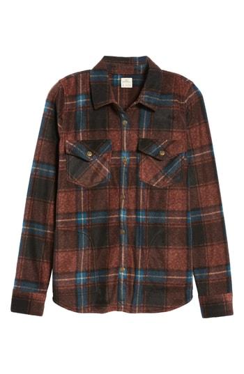 Women's O'neill Zuma Plaid Fleece Flannel Shirt - Blue