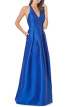 Women's Carmen Marc Valvo Infusion Mikado Ballgown - Blue