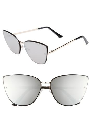 Women's Leith 64mm Oversize Cat Eye Sunglasses - Black/ Gold