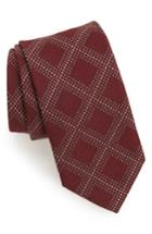 Men's Canali Grid Silk Blend Tie, Size - Red
