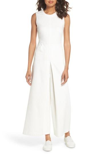 Women's Caara Hampton Crop Denim Jumpsuit - White