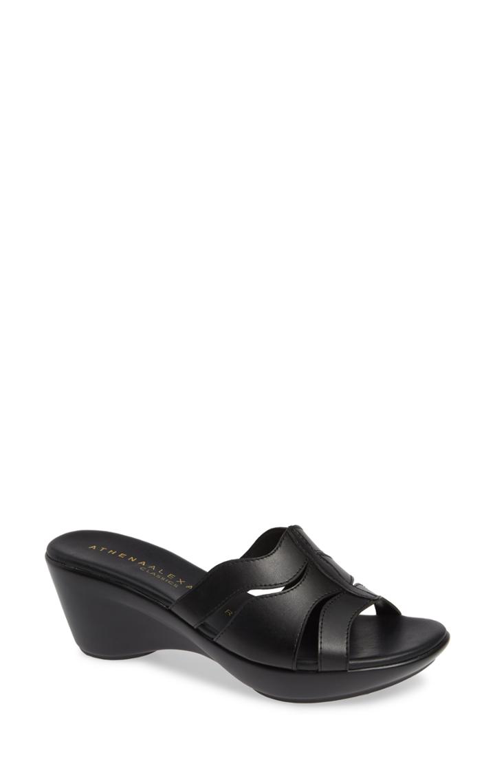 Women's Athena Alexander Sharbat Wedge Slide Sandal M - Black