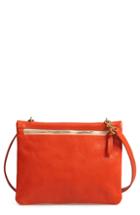 Clare V. Jumelle Leather Crossbody Bag - Red