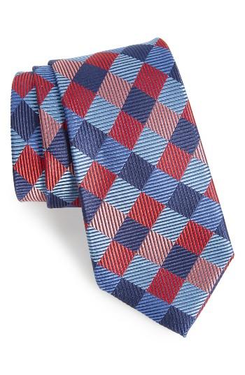 Men's Nordstrom Men's Shop Check Silk Tie, Size - Red