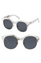 Women's Perverse Greek 50mm Round Sunglasses - White/ Grey/ Black
