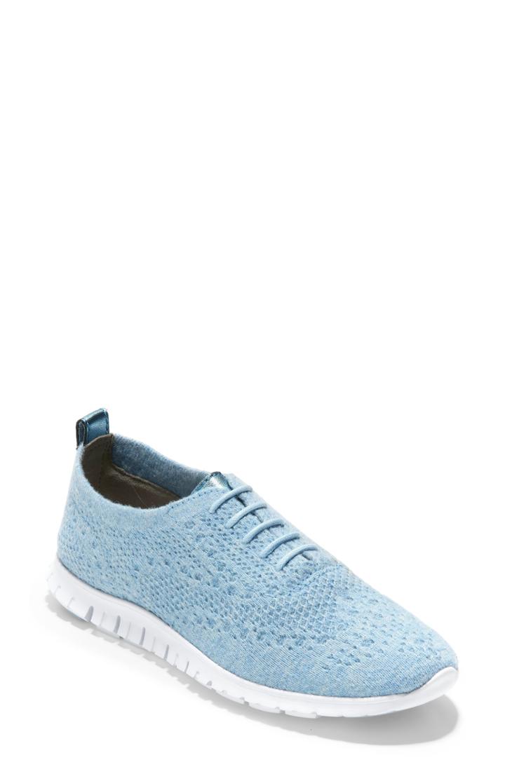 Women's Cole Haan Zerogrand Stitchlite Wool Flat .5 B - Blue