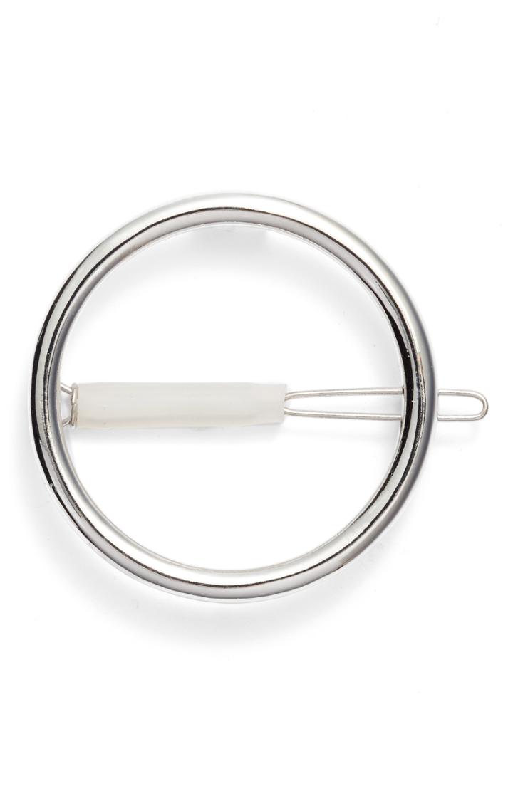 Something Navy Circle Barrette, Size - Metallic
