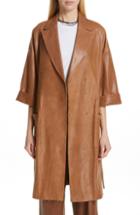 Women's Brunello Cucinelli Rope Belt Nappa Leather Coat Us / 42 It - Brown