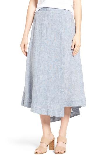 Women's Nic+zoe Drifty Linen Midi Skirt - Blue