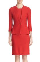 Women's St. John Collection Lattice Pique Knit Three Quarter Sleeve Jacket