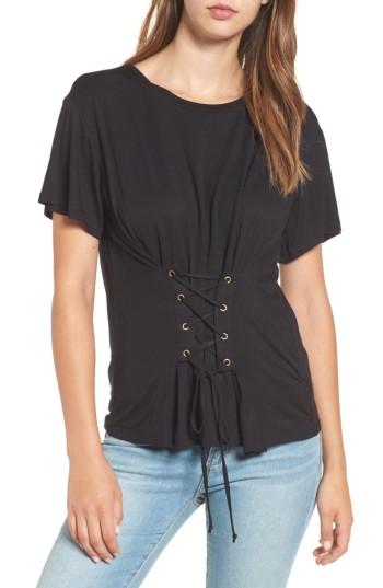 Women's June & Hudson Corset Tee - Black