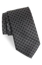 Men's Nordstrom Men's Shop Middletown Geometric Silk Tie, Size X-long - Black