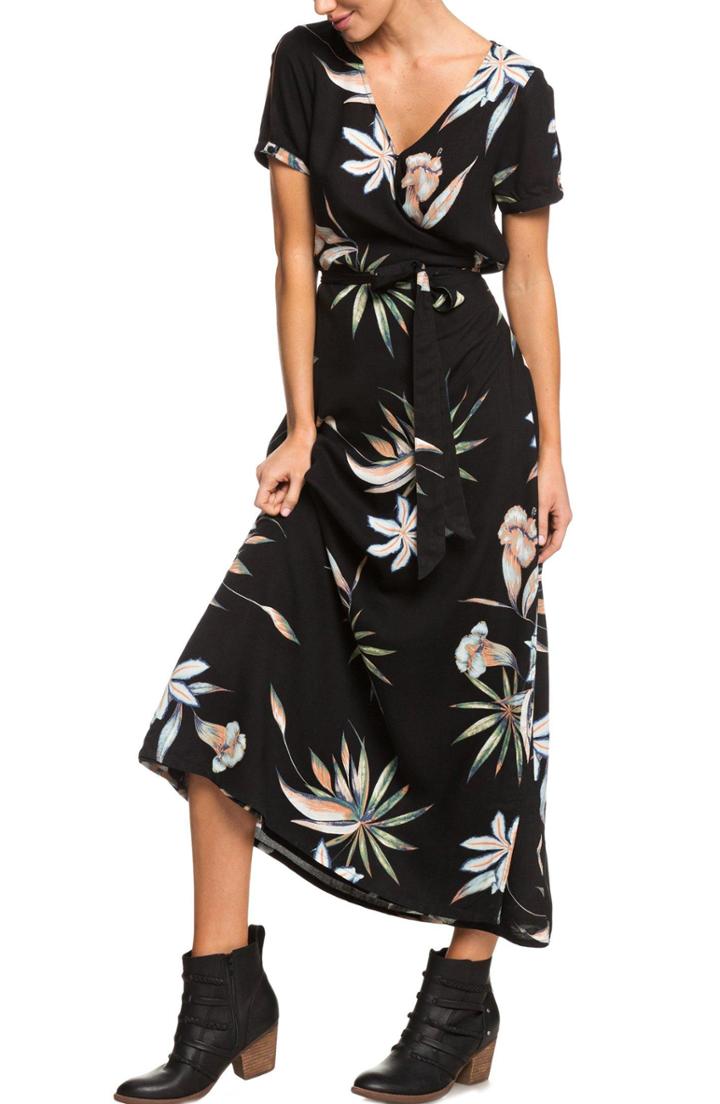 Women's Roxy Lotus Heart Midi Dress - Black